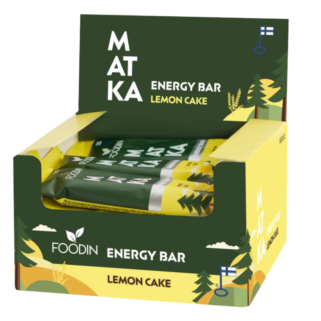 Foodin MATKA Energy Bar Lemon Cake - Välipalapatukka 12 x 50 g TUKKUPAKKAUS - erä