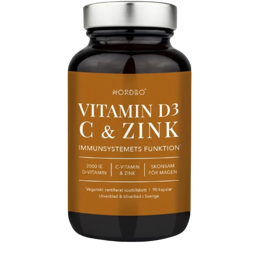 Nordbo D3, C-vitamin & Zinc 90 kaps.