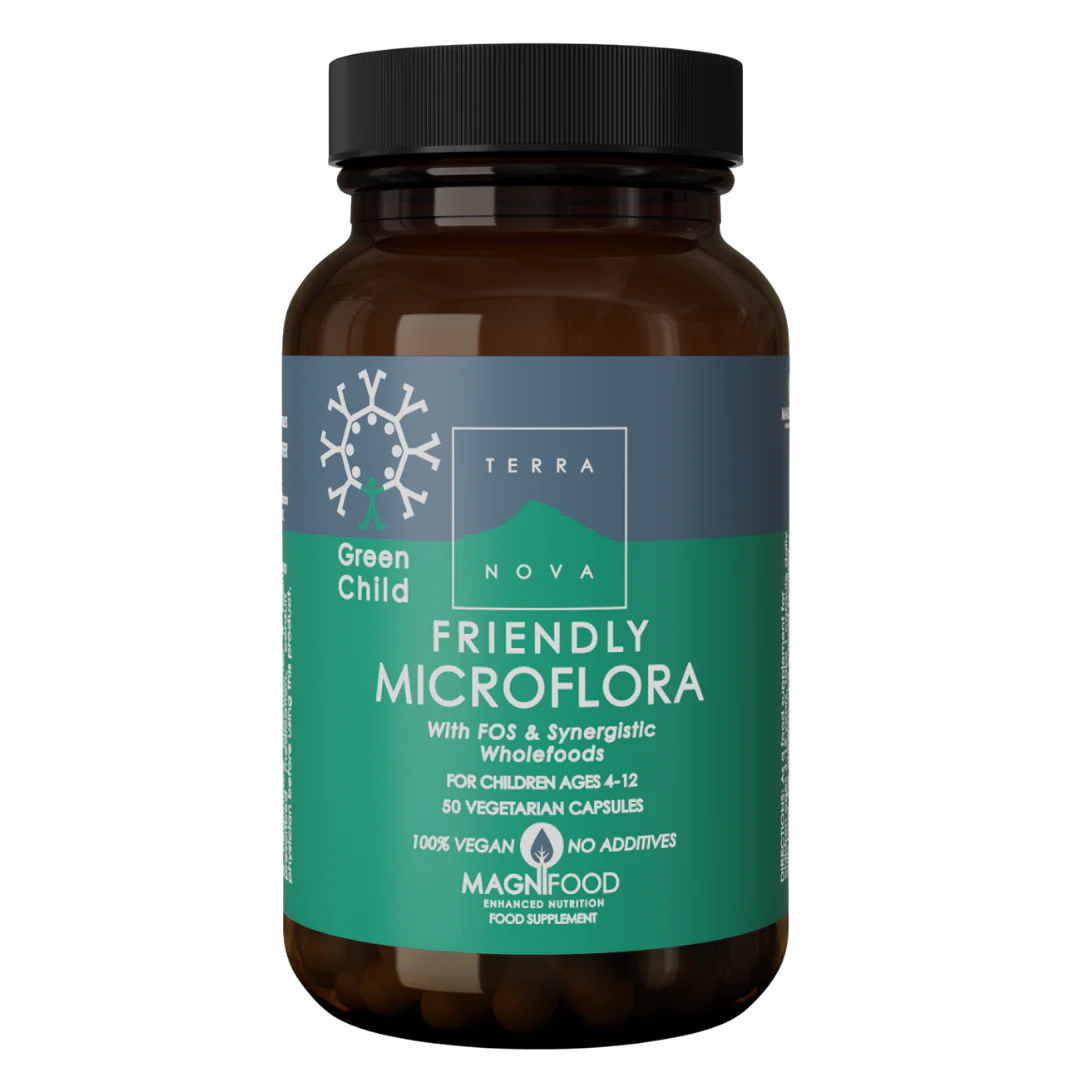 Terranova Green Child Friendly Microflora - Maitohappobakteerivalmiste lapsille 50 kaps.